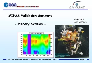 MIPAS Validation Summary - Plenary Session -