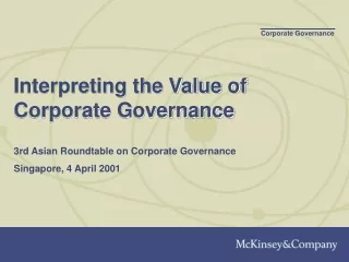 Interpreting the Value of Corporate Governance