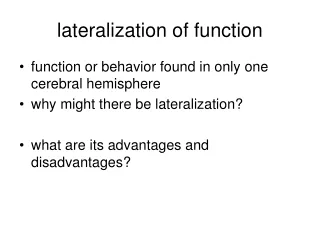 lateralization of function