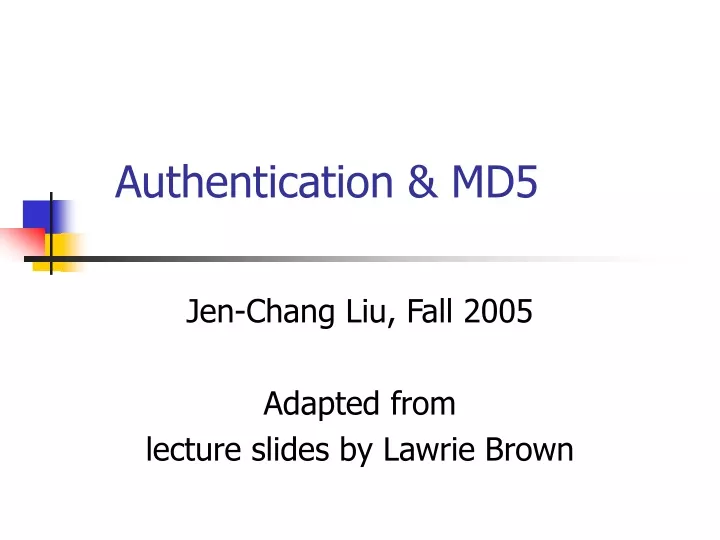 authentication md5