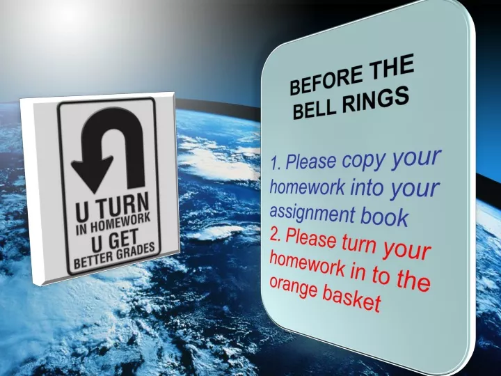 before the bell rings 1 please copy your homework