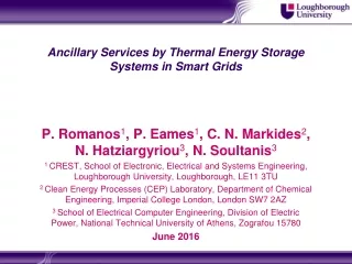 Ancillary Services by Thermal Energy Storage Systems in Smart Grids