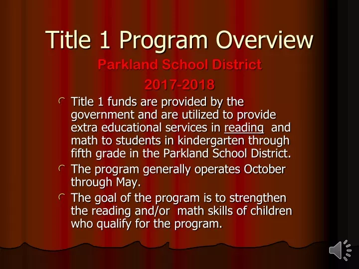 title 1 program overview