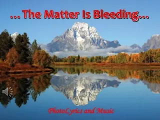 …The  Matter  Is  Bleeding …