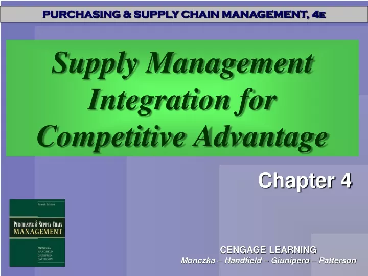 supply management integration for competitive advantage