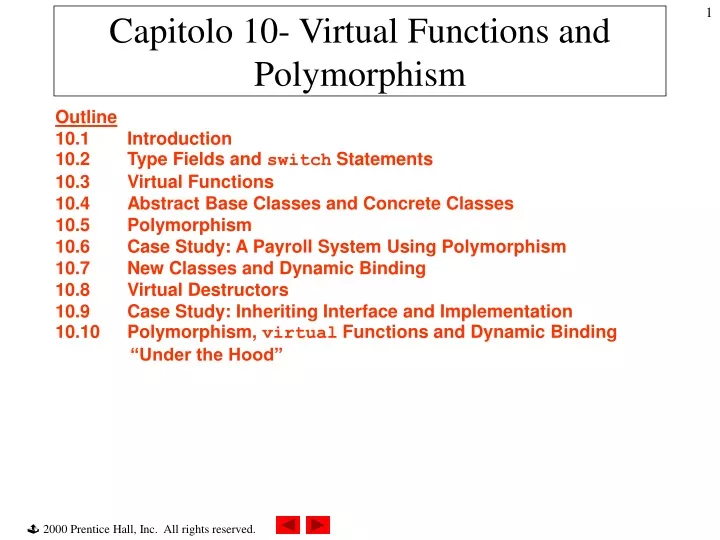 capitolo 10 virtual functions and polymorphism
