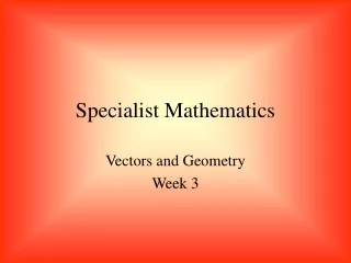 Specialist Mathematics