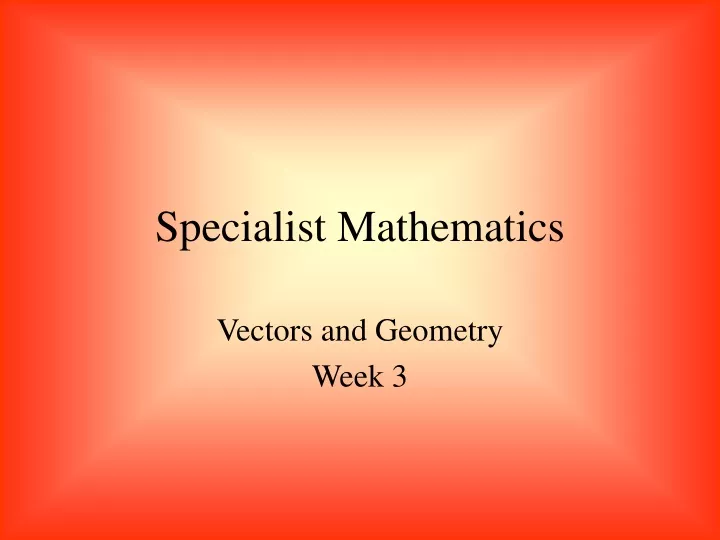 specialist mathematics