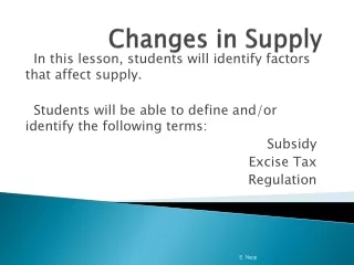 Changes in Supply