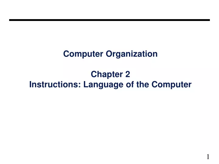 computer organization chapter 2 instructions