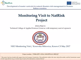 Development of master curricula for natural disasters risk management in Western Balkan countries