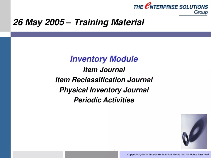 26 may 2005 training material