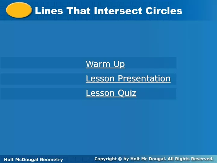 lines that intersect circles