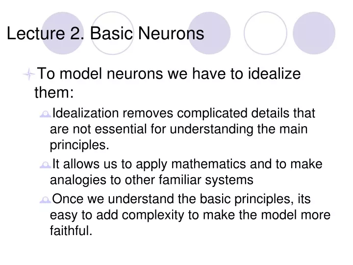 lecture 2 basic neurons