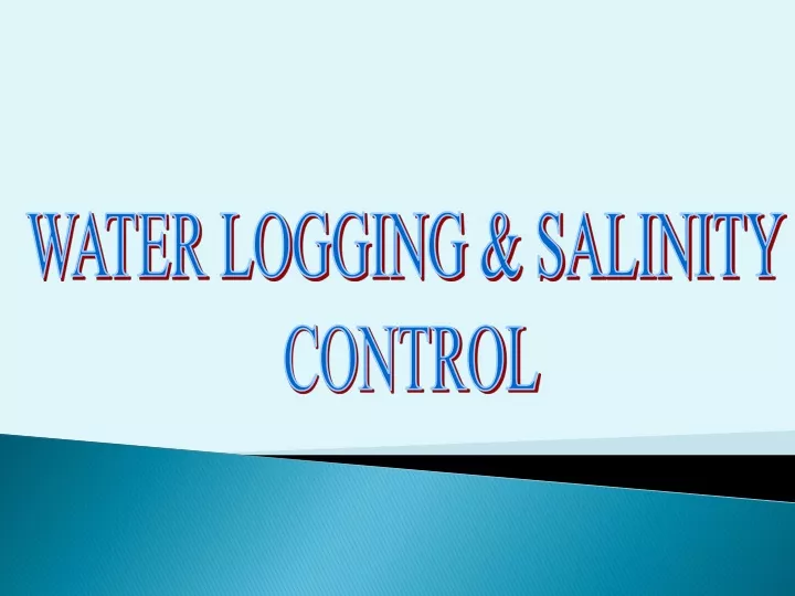 water logging salinity control
