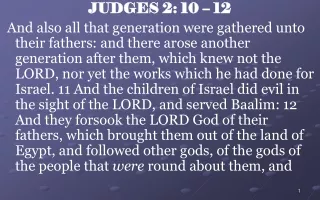 JUDGES 2: 10 – 12