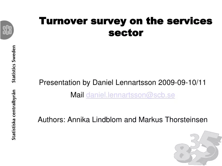 turnover survey on the services sector