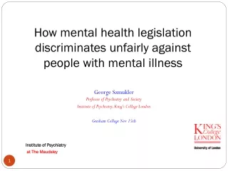 How mental health legislation discriminates unfairly against people with mental illness