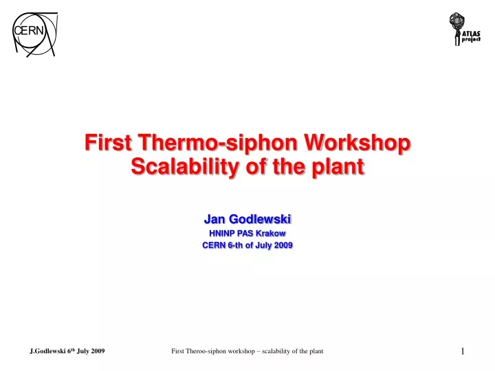 first thermo siphon workshop scalability of the plant