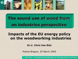 The sound use of wood from an industries perspective