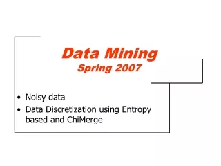 Data Mining Spring 2007