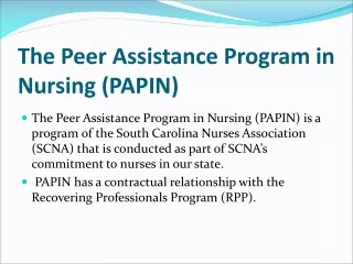 The Peer Assistance Program in Nursing (PAPIN)