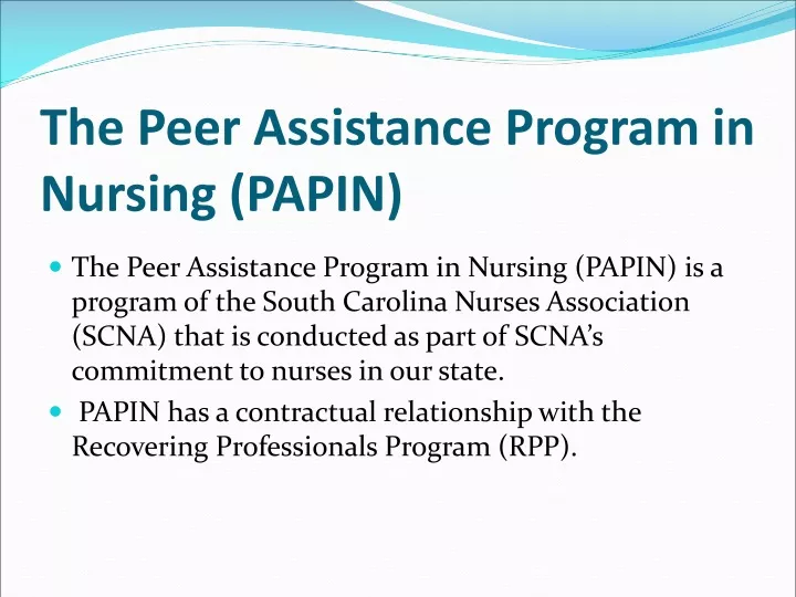 the peer assistance program in nursing papin