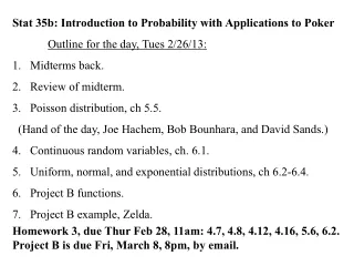 Stat 35b: Introduction to Probability with Applications to Poker