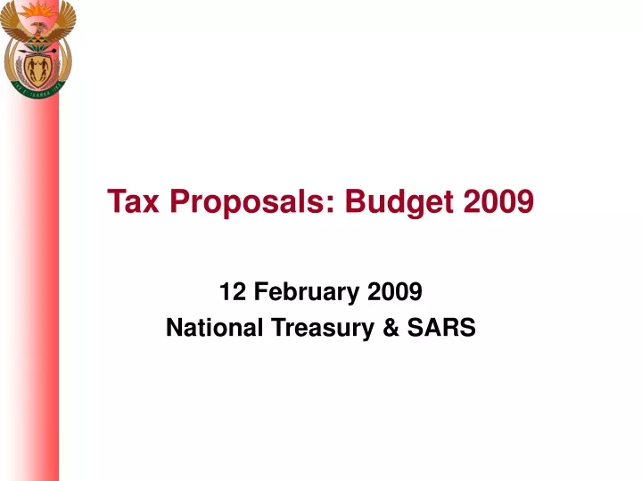 tax proposals budget 2009