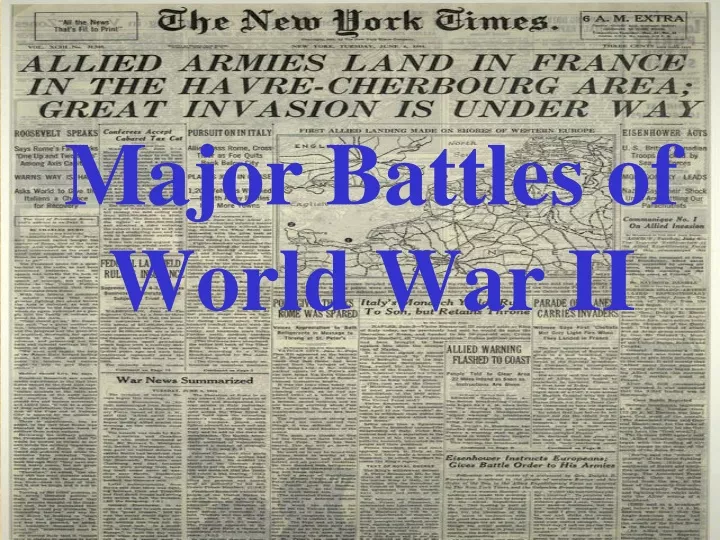 major battles of world war ii