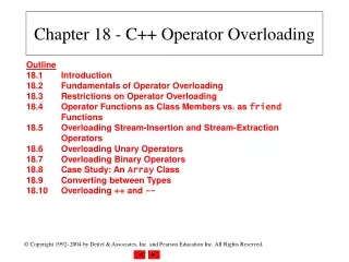 Chapter 18 - C++ Operator Overloading