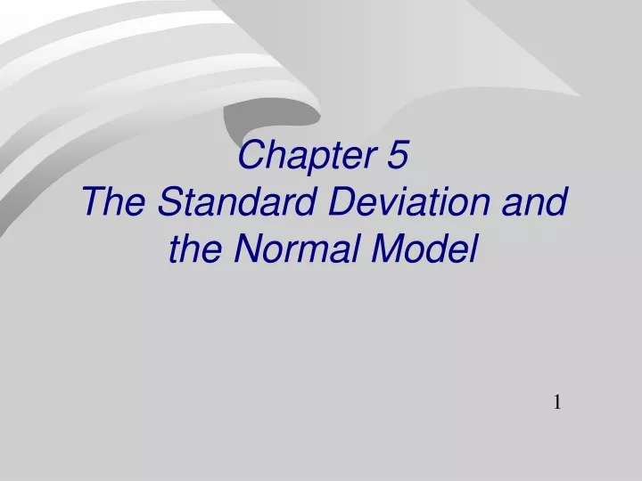chapter 5 the standard deviation and the normal model