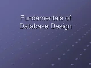 Fundamentals of Database Design