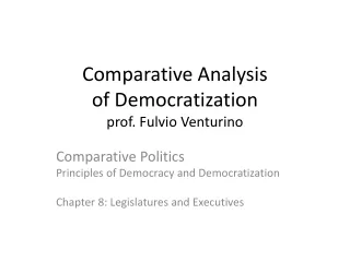 Comparative Analysis  of Democratization prof. Fulvio Venturino