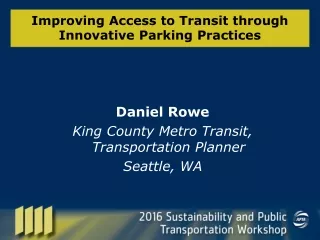 Improving Access to Transit through Innovative Parking Practices