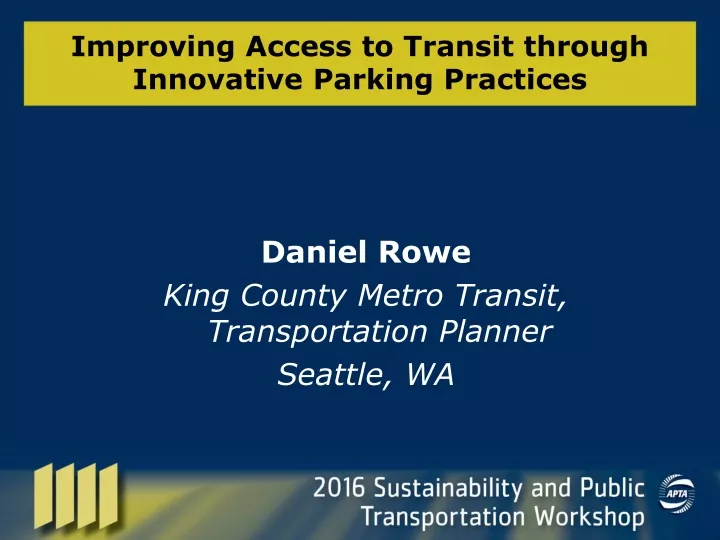improving access to transit through innovative