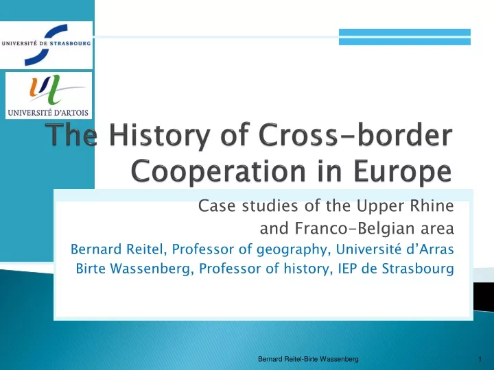the h istory of cross border c ooperation in europe