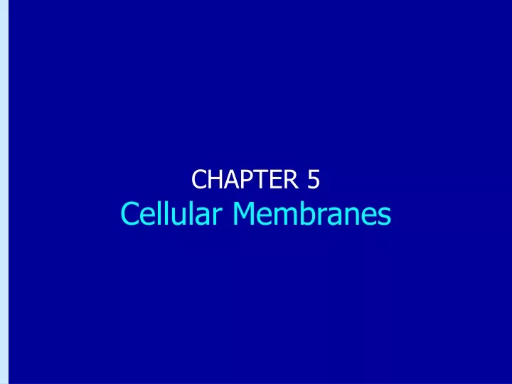 chapter 5 cellular membranes