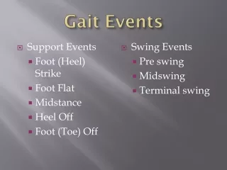 Gait Events