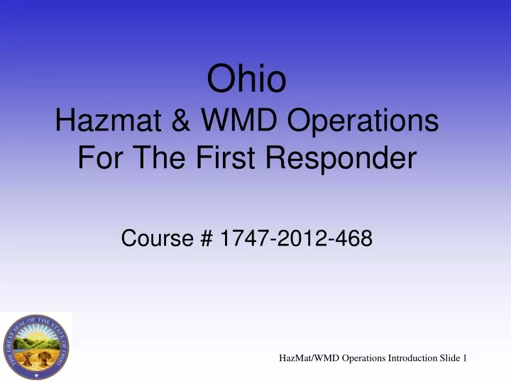 ohio hazmat wmd operations for the first responder