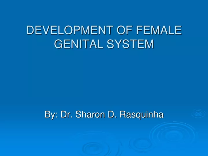 development of female genital system