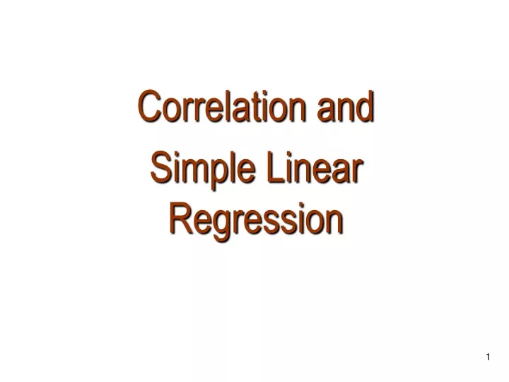 correlation and simple linear regression