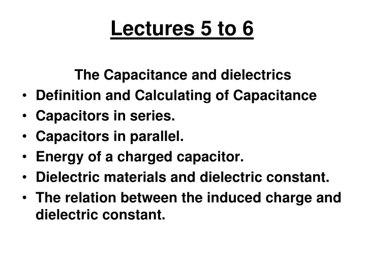 lectures 5 to 6