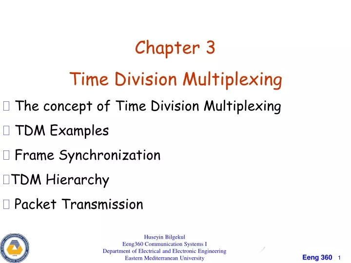 chapter 3 time division multiplexing the concept