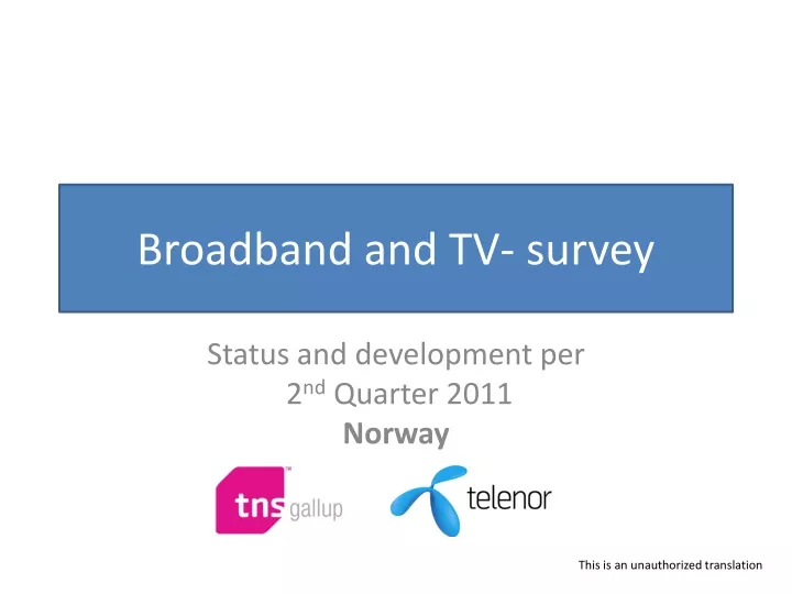 broadband and tv survey