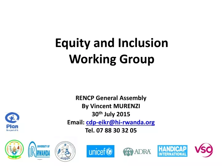 equity and inclusion working group