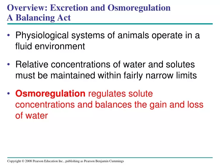 overview excretion and osmoregulation a balancing act