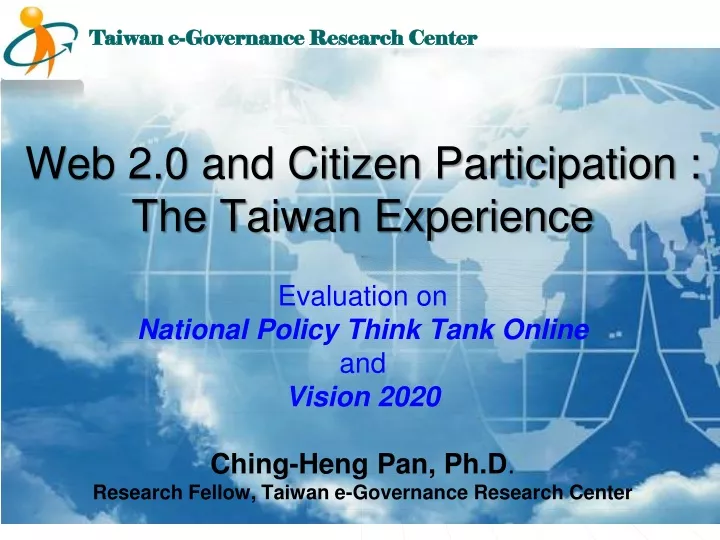 web 2 0 and citizen participation the taiwan experience