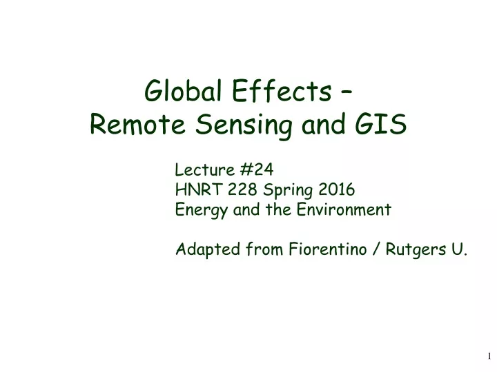 global effects remote sensing and gis