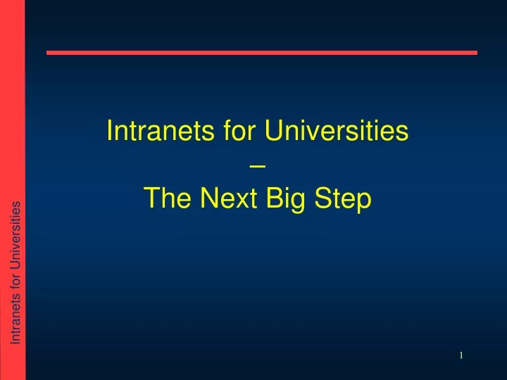 intranets for universities the next big step